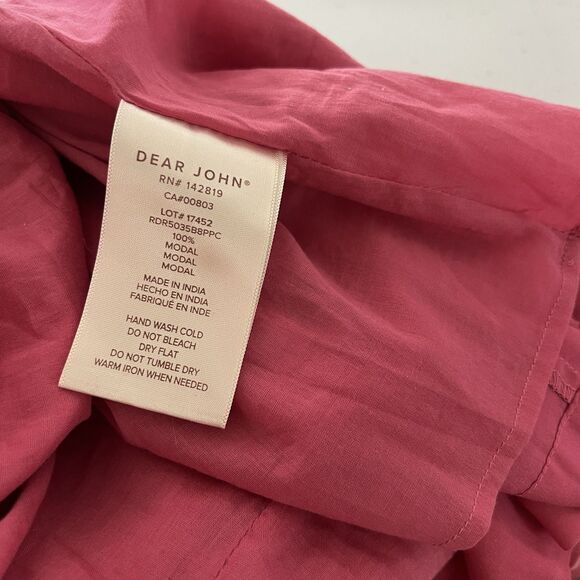 Dear John Pink Osiris Dress Small Ruffle Sleeve Concert Relaxed Fit pleats - Picture 8 of 8